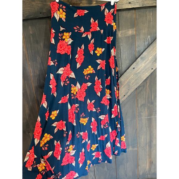 Lularoe Maxi Skirt Womens Medium Blue Floral Colorful Long Boho Stretchy Summer - Picture 7 of 7